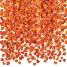 QTY OF ASSORTED ITEMS TO INCLUDE 36 PIECE AUTUMN FALL LEAF GARLAND: LOCATION - A RACK