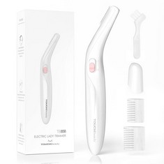 49 X TOUCHBEAUTY ELECTRIC EYEBROW TRIMMER, EYEBROW HAIR REMOVER, PAINLESS FACIAL HAIR TRIMMER FOR WOMEN, PORTABLE LADIES SHAVER RAG-858 , WHITE - - TOTAL RRP £243: LOCATION - G RACK
