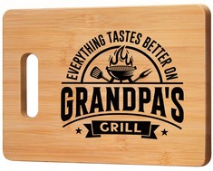 QTY OF ASSORTED ITEMS TO INCLUDE ELEQUAINT BIRTHDAY GIFT FOR GRANDAD, PERSONALIZED BAMBOO CUTTING BOARD FOR GRANDPA GRANDPA GRANDFATHER, BEST GRANDAD GIFT FOR BIRTHDAY UNIQUE GRILL MASTER GIFT FOR ME