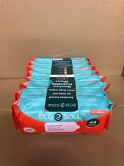 6 X ECO SOUL FLUSHABLE BAMBOO WIPES RRP £125: LOCATION - A