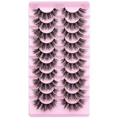 30 X WIWO SO FLUFFY MINK LASHES THAT LOOK LIKE EXTENSIONS CAT EYE LASHES NATURAL LOOK WISPY EYELASHES 3D THICK VOLUME 18MM STRIP LASHES 10 PAIRS PACK - TOTAL RRP £125: LOCATION - A