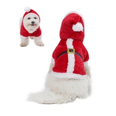 30 X MOGOK OYO DOG CAT CHRISTMAS COSTUME, FUNNY PET COSPLAY CLOTHES SANTA CLAUS DOG COSTUME CAT APPAREL, PUPPY FLEECE OUTFITS WARM HOODIE XMAS APPAREL CLOTHES RED - TOTAL RRP £250: LOCATION - B