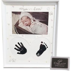 QTY OF ITEMS TO INCLUDE BABY HAND AND FOOTPRINT MEMORY FRAME RRP £321: LOCATION - C