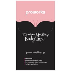 98 X PROWORKS FASHION TAPE | DOUBLE SIDED BODY TAPE & CLOTHING TAPE | CLEAR & SELF ADHESIVE DOUBLE SIDED DRESS TAPE FOR SENSITIVE SKIN & ALL FABRIC, DRESS, CLOTHING & BRA TYPES - PACK OF 100 - TOTAL