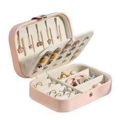 10 X JEWELLERY BOX ORGANISER SMALL TRAVEL JEWELRY STORAGE CASE FOR RINGS EARRINGS NECKLACE BRACELETS JEWELRY GIFT BOX FOR GIRLS WOMEN (PINK, 16*11*5CM) - TOTAL RRP £120: LOCATION - C