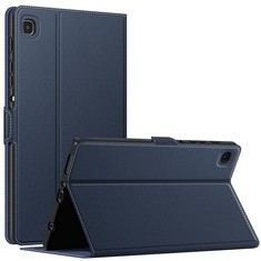 16 X KENOBI CASE FOR SAMSUNG GALAXY TAB A7 LITE 8.7 INCH 2021 (SM-T220/ T225/ T227), SLIM FIT MULTIPLE-ANGLE VIEWING STAND COVER, PREMIUM VEGAN LEATHER SLEEVE FOR TAB A7 LITE 8.7", (NAVY) - TOTAL RRP