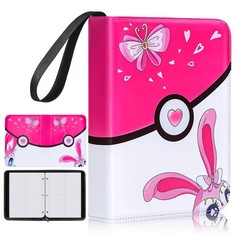 13 X CARD BINDER 504 POCKETS, TRADING ZIPPER CARD ALBUM WITH 4 POCKET 63 REMOVABLE SLEEVES, CARDS COLLECTOR HOLDER BOOK GIFTS FOR GIRLS (PINK) - TOTAL RRP £103: LOCATION - D