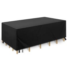 14 X GARDEN FURNITURE COVER WITH SIDE STRAPS, WATERPROOF, WINDPROOF, UV-RESISTANT 210D OXFORD FABRIC PROTECTIVE COVER FOR GARDEN TABLE FURNITURE 213X132X74CM (BLACK) - TOTAL RRP £113: LOCATION - D