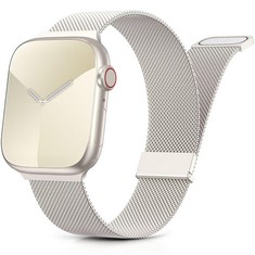 30 X YOOHOO ADJUSTABLE METAL STRAP COMPATIBLE WITH APPLE WATCH STRAPS 38MM 40MM 41MM FOR WOMEN MEN,UPGRADED REPLACEMENT BAND COMPATIBLE WITH IWATCH SERIES 9 8 7 6 5 4 3 2 1 SE DOUBLE MAGNETIC,STARLIG