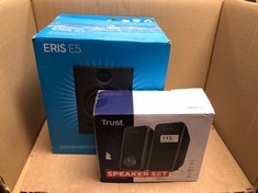 ERIS E5 HIGH DEFINITION 2 WAY ACTIVE STUDIO MONITOR PRESONUS + TRUST ARYS 2.0 PC SPEAKERS, 28 W PEAK POWER, 3.5 MM AUX, USB POWERED, VOLUME CONTROL, HEADPHONE CONNECTION, STEREO COMPUTER SPEAKER SET