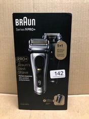 BRAUN SERIES 9 PRO ELECTRIC SHAVER, WET & DRY WITH POWERCASE AND CHARGING STAND, WITH 5+1 HEAD, PROLIFT TRIMMER, UK 2 PIN PLUG, 9527S SILVER RAZOR, RATED WHICH BEST BUY.: LOCATION - A