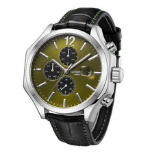 GAMAGES OF LONDON LIMITED EDITION HAND ASSEMBLED OPULENCE AUTOMATIC STEEL OLIVE SKU:GA1412 RRP £695: LOCATION - A