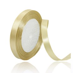 94 X GOLD SATIN RIBBON 10MM X 23 METERS, SOLID COLOR FABRIC PRESENT RIBBON FOR CRAFTING, GIFT WRAPPING, BOWS MAKING, FLORAL ARRANGEMENT, DIY SEWING PROJECTS, BRIDAL BOUQUET AND FESTIVAL DECORATION -: