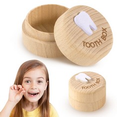 32 X TOOTH FAIRY SAVERS BOX FOR KIDS - WOODEN FIRST TOOTH KEEPSAKE BOXES LOST TEETH FOR BOY & GIRL, CUTE TEETH HOLDER CONTAINER CASE FOR BABY PARTY GIFT - TOTAL RRP £160:: LOCATION - C RACK