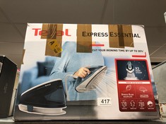 TEFAL STEAM GENERATOR IRON, EXPRESS ESSENTIAL, 2200 W, WHITE AND GREEN, SV6115.: LOCATION - E RACK