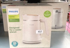 3 X PHILIPS ECO CONSCIOUS EDITION KETTLE 5000 SERIES, 100% BIO-BASED PLASTICS*, 1.7 L CAPACITY, CORDLESS + 360° PIROUETTE BASE, SILK WHITE MATT FINISH, (HD9365/11): LOCATION - E RACK