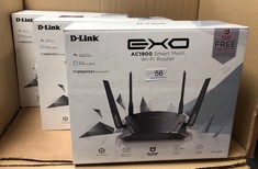 3 X D-LINK DIR?1960, EXO AC1900 SMART WI?FI ROUTER, DUAL BAND, 802.11 AC WAVE 2 WITH MU-MIMO, ALEXA COMPATIBLE, BLACK: LOCATION - A