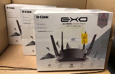 3 X D-LINK DIR?1960, EXO AC1900 SMART WI?FI ROUTER, DUAL BAND, 802.11 AC WAVE 2 WITH MU-MIMO, ALEXA COMPATIBLE, BLACK: LOCATION - A