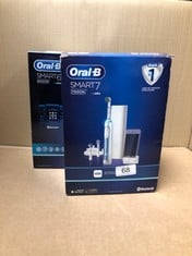 ORAL-B SMART 7 ELECTRIC TOOTHBRUSHES FOR ADULTS, MOTHERS DAY GIFTS FOR HER / HIM, APP CONNECTED HANDLE, 3 TOOTHBRUSH HEADS & TRAVEL CASE, 5 MODE DISPLAY, TEETH WHITENING, 2 PIN UK PLUG, 7000N, BLUE +