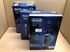 QTY OF ITEMS TO INCLUDE ORAL-B SMART 6 ELECTRIC TOOTHBRUSHES FOR ADULTS, GIFTS FOR WOMEN / MEN, APP CONNECTED HANDLE, 3 TOOTHBRUSH HEADS & TRAVEL CASE, 5 MODES, TEETH WHITENING, 2 PIN UK PLUG, 6000N: