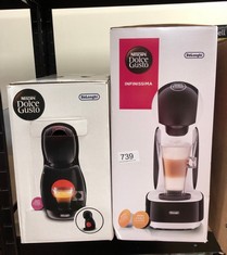 QTY OF ITEMS TO INCLUDE DELONGHI NESCAFÉ DOLCE GUSTO INFINISSIMA POD CAPSULE COFFEE MACHINE, ESPRESSO, CAPPUCCINO AND MORE,1.2 LITERS, EDG260.W, WHITE AND BLACK, PACK OF 1: LOCATION - H RACK