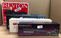 QTY OF ITEMS TO INCLUDE REMINGTON SLIM HAIR STRAIGHTENER WITH CERAMIC COATING - 110MM FLOATING PLATES, 215°C, FAST 30 SECOND HEAT UP, WORLDWIDE VOLTAGE FOR TRAVEL, AUTO SHUT OFF, S1370: LOCATION - A