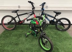 QTY OF KIDS BIKES TO INCLUDE X RATED QUARTER BMX 10" FRAME 20" WHEELS SINGLE SPEED : LOCATION - FLOOR (COLLECTION OR OPTIONAL DELIVERY AVAILABLE)