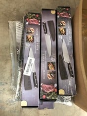 QTY OF KNIVES TO INCLUDE NUOVA 5 PIECE STAINLESS STEEL KITCHEN KNIVES - ID MAY BE REQUIRED - COLLECTION ONLY - LOCATION A RACK