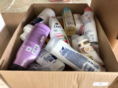 QTY OF BEAUTY ITEMS TO INCLUDE DOVE BODY LOVE BODY LOTION 250ML - COLLECTION ONLY - LOCATION A RACK