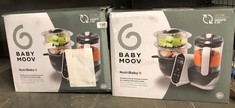 BABYMOOV NUTRIBABY PLUS 6 IN 1 BABY FOOD MAKER, BABY FOOD BLENDER AND STEAMER, FOOD PROCESSOR FOR WEANING, WARMER, DEFROSTER, STERILISER, NUTRITIONIST APPROVED, GREY:: LOCATION - BACK RACK