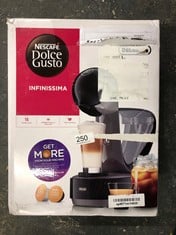 DELONGHI NESCAFÉ DOLCE GUSTO INFINISSIMA POD CAPSULE COFFEE MACHINE, ESPRESSO, CAPPUCCINO AND MORE,1.2 LITERS, EDG260.G, BLACK & CHARCOAL.: LOCATION - BACK RACK