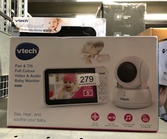 VTECH VM924 VIDEO BABY MONITOR WITH CAMERA, PAN & TILT, BABY MONITOR WITH 5" LCD SCREEN,UP TO 17 HRS BATTERY LIFE,1.33X ZOOM,NIGHT VISION,300M LONG RANGE,SOOTHING SOUNDS,2-WAY TALK,SECURED TRANSMISSI