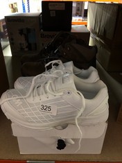 QTY OF ITEMS TO INCLUDE DMT KR SL POGI'S ROAD BIKE SHOES, 43 EU, WHITE: LOCATION - B RACK