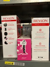 QTY OF ITEMS TO INCLUDE REVLON ONE-STEP HAIR DRYER AND VOLUMIZER MID TO SHORT HAIR (ONE-STEP, 2-IN-1 STYLING TOOL, IONIC AND CERAMIC TECHNOLOGY, SMALLER OVAL DESIGN, MULTIPLE HEAT SETTINGS) RVDR5282U