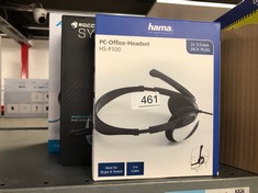 QTY OF ITEMS TO INCLUDE HAMA PC HEADSET HS-P100, ULTRA LIGHTWEIGHT ON-EAR STEREO WITH MICROPHONE, VOLUME CONTROL ON CORD, 2 M CABLE LENGTH, 2 X 3.5 MM JACK, BLACK: LOCATION - C RACK