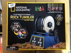 NATIONAL GEOGRAPHIC ROCK TUMBLER KIT - 1.36 KG EXTRA LARGE CAPACITY BARREL WITH 3-SPEED MOTOR & 9-DAY TIMER, INCLUDES ROCKS FOR TUMBLING & ROCK POLISHER GRIT, ROCK TUMBLER MACHINE FOR ADULTS AND KIDS