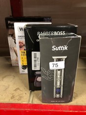 QTY OF ITEMS TO INCLUDE WAHL GROOMSMAN RECHARGEABLE BEARD TRIMMER, BEARD TRIMMERS MEN, STUBBLE TRIMMER, MALE GROOMING SET, CORDLESS BEARD TRIMMER, BEARD CARE KIT, SILVER: LOCATION - A RACK