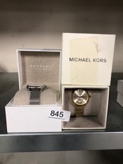 GOLD STAINLESS STEEL MICHAEL KORS LADIES WATCH + KRONABY LADIES STAINLESS STEEL WATCH : LOCATION - BACK RACK