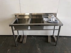 STAINLESS STEEL TWO SINK UNIT