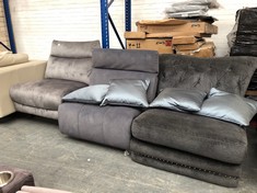 3 X ASSORTED SOFA PARTS TO INCLUDE PERSIA LOVESEAT WITH FULL BACK IN SMOKE GREY FABRIC (PARTS ONLY) (COLLECTION OR OPTIONAL DELIVERY)