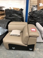 LIGHT BROWN / TAUPE LEATHER CORNER SOFA PART (PART ONLY) (COLLECTION OR OPTIONAL DELIVERY)