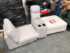 3 X ASSORTED SOFA PARTS TO INCLUDE LIGHT GREY FABRIC SOFA PART (PARTS ONLY) (COLLECTION OR OPTIONAL DELIVERY)