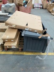 PALLET OF ASSORTED ITEMS TO INCLUDE BAILEY SINGLE GREY OTTOMAN BED PARTSS (BOX 2/2) (COLLECTION OR OPTIONAL DELIVERY) (KERBSIDE PALLET DELIVERY)