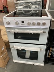 HISENSE DOUBLE ELECTRIC OVEN IN WHITE WITH CERAMIC HOB MODEL:HDE3211BWUK TO INCLUDE HISENSE DOUBLE ELECTRIC OVEN IN BLACK/SILVER WITH CERAMIC HOB MODEL:HDE3211BXUK (DOORS MISSING) (COLLECTION OR OPTI