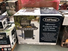 UNIFLAME 4 BURNER PROPANE GAS GRILL WITH SIDE BURNER - RRP £143 (COLLECTION OR OPTIONAL DELIVERY)