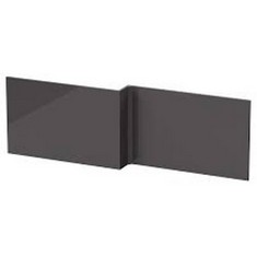 GLOSS GREY 2 PIECE L SHAPED BATH PANEL - RRP £240 (COLLECTION OR OPTIONAL DELIVERY)
