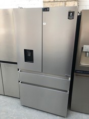 HISENSE AMERICAN STYLE 2 DOOR 2 DRAWER FRIDGE FREEZER IN STAINLESS STEEL WITH WATER DISPENSER - MODEL NO RF749N4SWSE - RRP £999 (COLLECTION OR OPTIONAL DELIVERY)
