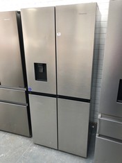 HISENSE AMERICAN STYLE 4 DOOR FRIDGE FREEZER IN STAINLESS STEEL WITH WATER DISPENSER - MODEL NO FMN440W20C - RRP £835 (COLLECTION OR OPTIONAL DELIVERY)