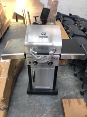 CHAR-BROIL ADVANTAGE 2 BURNER BBQ WITH SIDE TABLES - RRP £365 (COLLECTION OR OPTIONAL DELIVERY)