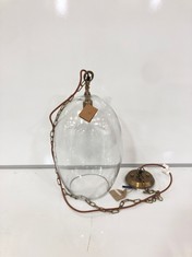 OTORO GLASS PENDANT - CLEAR GLASS - LARGE OVAL 48 X 31CM (DIA) (OP1402) - RRP £250 (COLLECTION OR OPTIONAL DELIVERY)